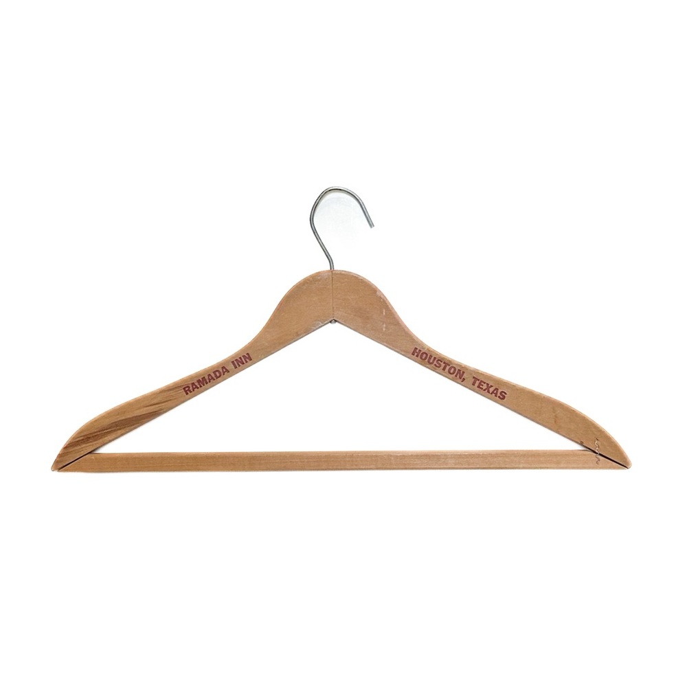 Vintage Ramada Inn Houston Texas Wooden Clothes Hanger Motel Hotel